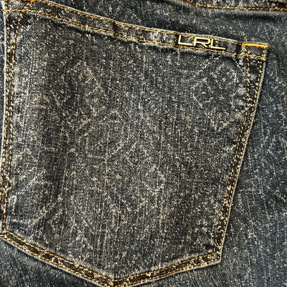 Ralph Lauren Dark Wash Mosaic Mandala Geometric Patterned Jeans - Picture 5 of 6